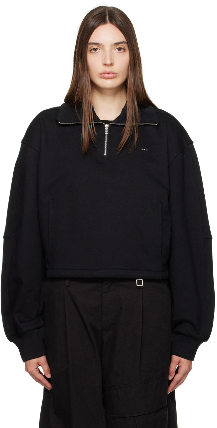 Wooyoungmi: Black Half-Zip Sweater | SSENSE