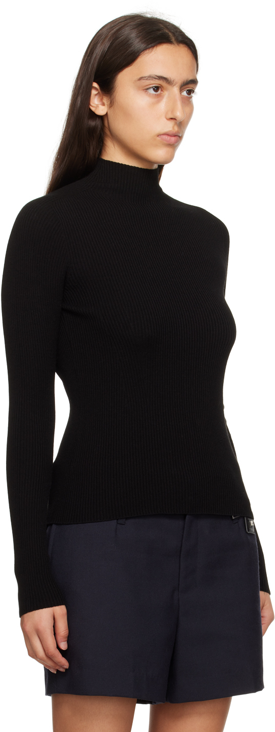 WOOYOUNGMI BLACK MOCK NECK SWEATER 