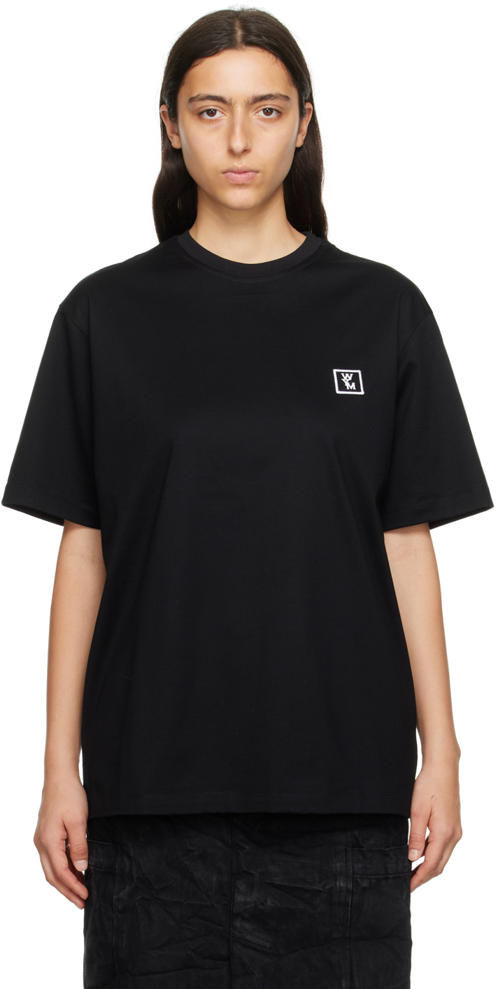 Wooyoungmi Black Patch T-shirt In Black 708b