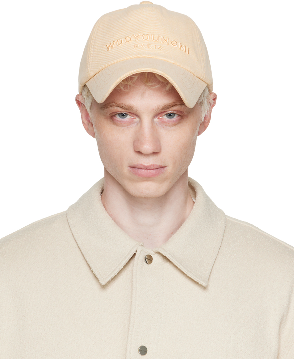 Orange Embroidered Cap by WOOYOUNGMI on Sale