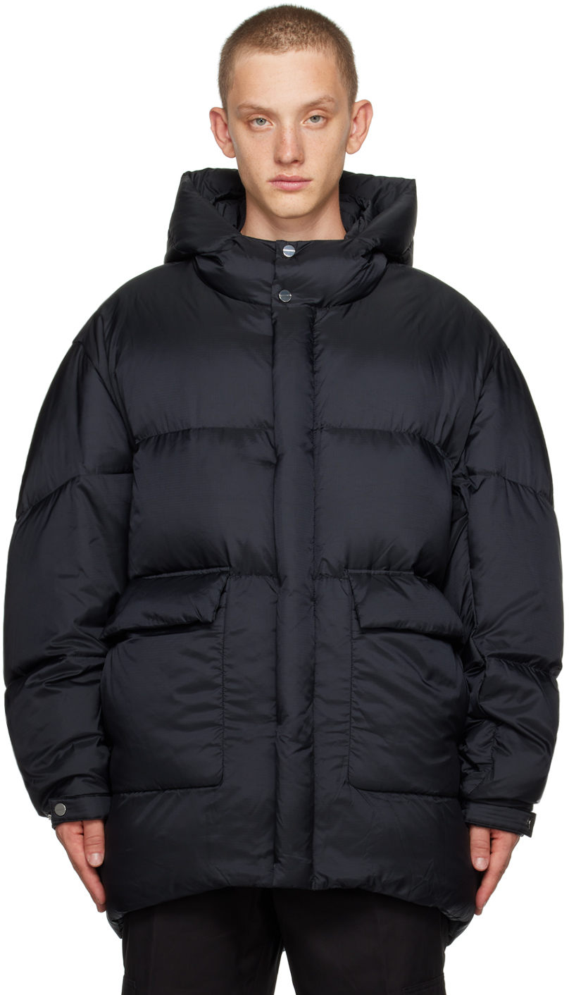 Black Quilted Down Jacket by WOOYOUNGMI on Sale