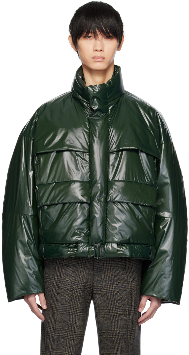 Wooyoungmi Green Zip Down Jacket In Fresh Green 970f