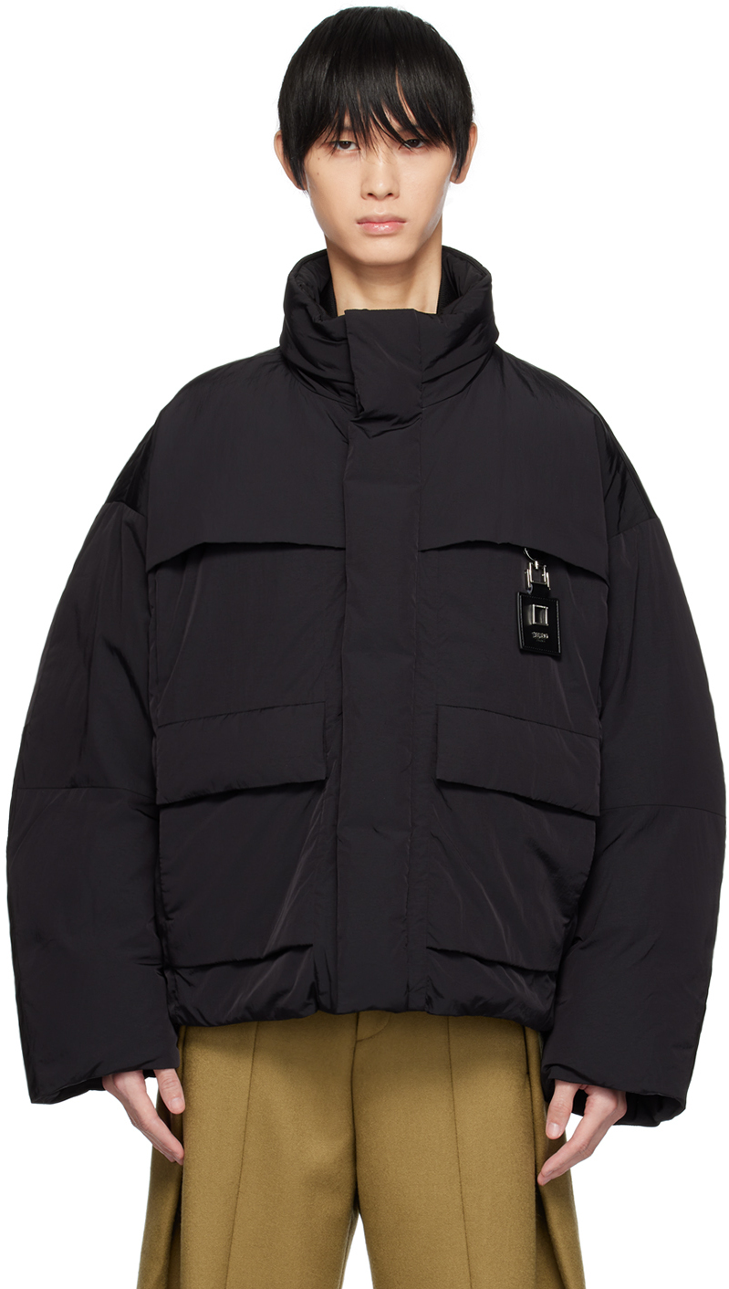 Wooyoungmi Black Zip Down Jacket In Black 968b