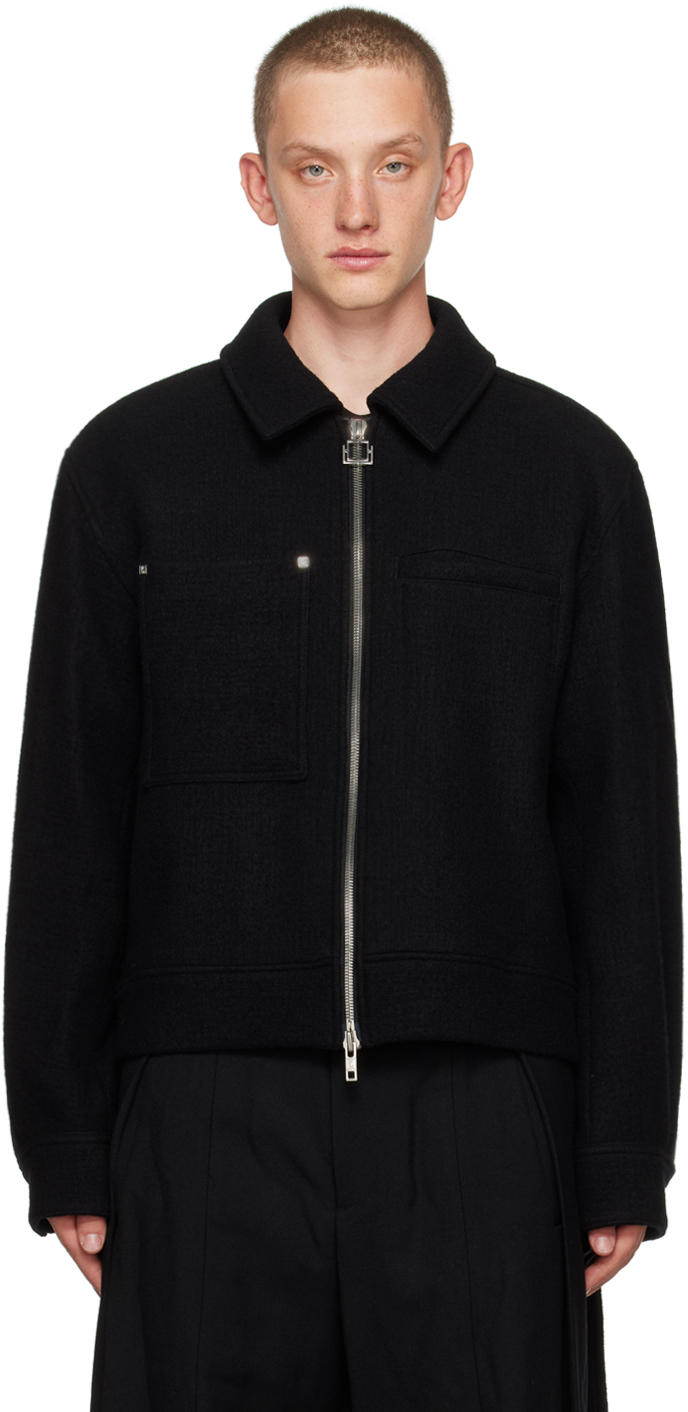 Black Patch Pocket Jacket by WOOYOUNGMI on Sale