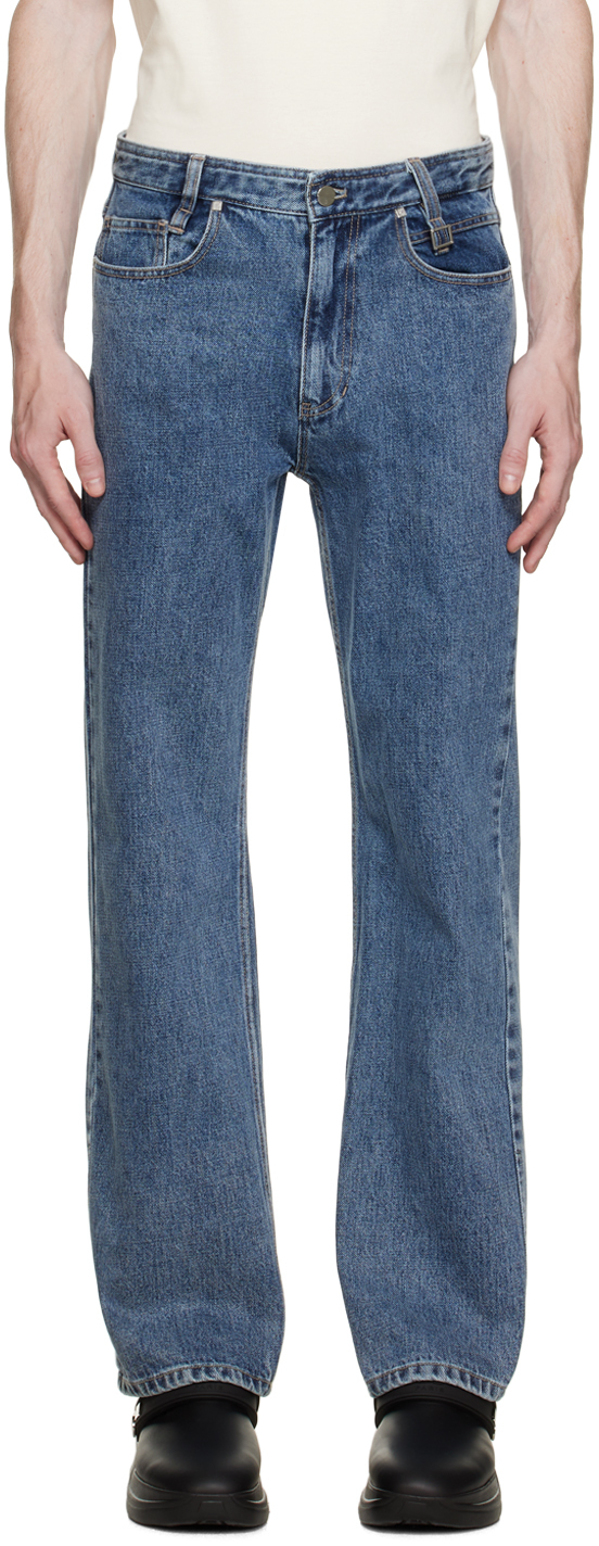 Blue Straight-Leg Jeans