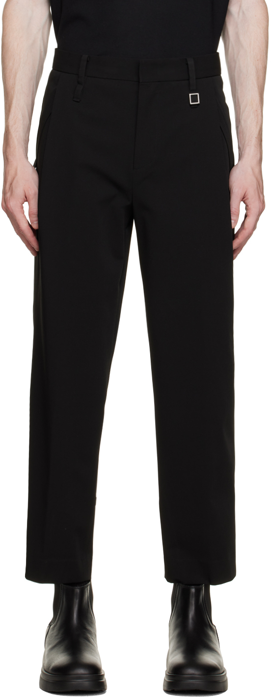 Wooyoungmi: Black Turn-Up Trousers | SSENSE