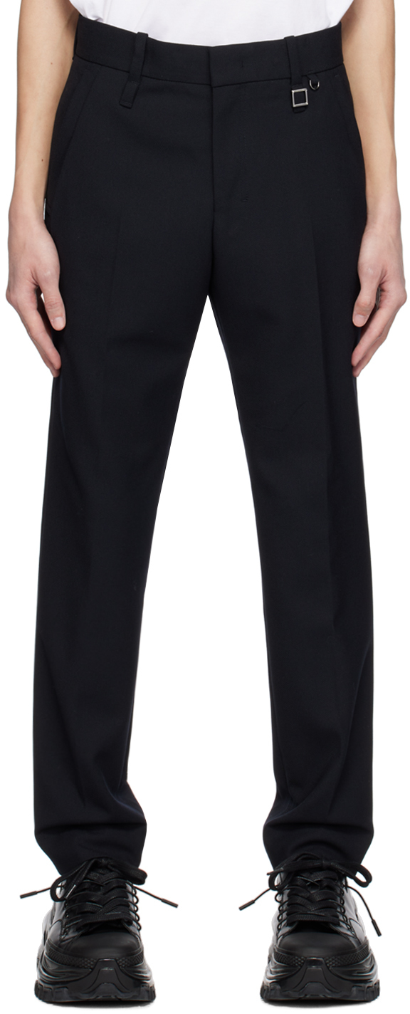Wooyoungmi Wool-blend Tailored Trousers In Navy 928n