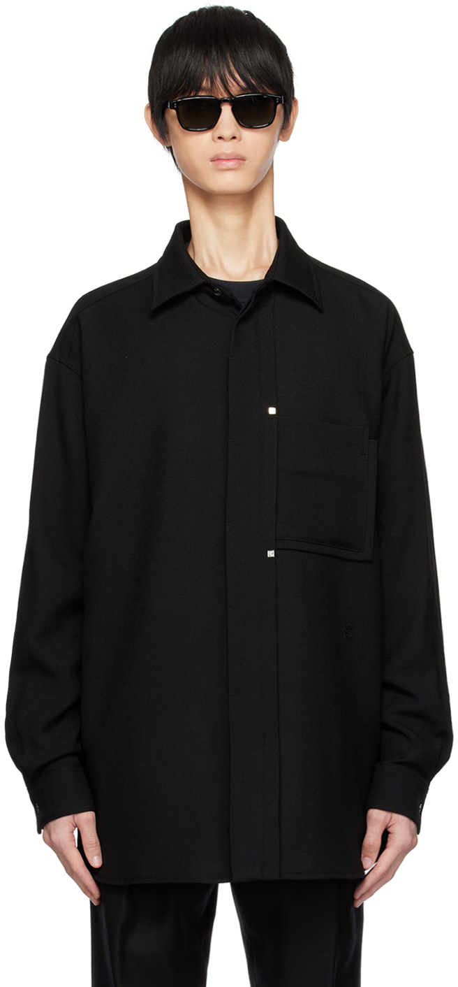 Wooyoungmi Black Hidden Button Shirt In Black 926b