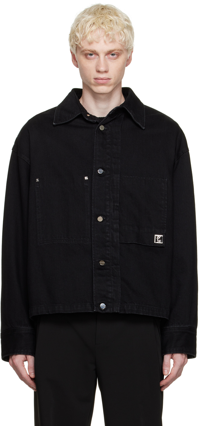 Wooyoungmi Black Cropped Denim Shirt