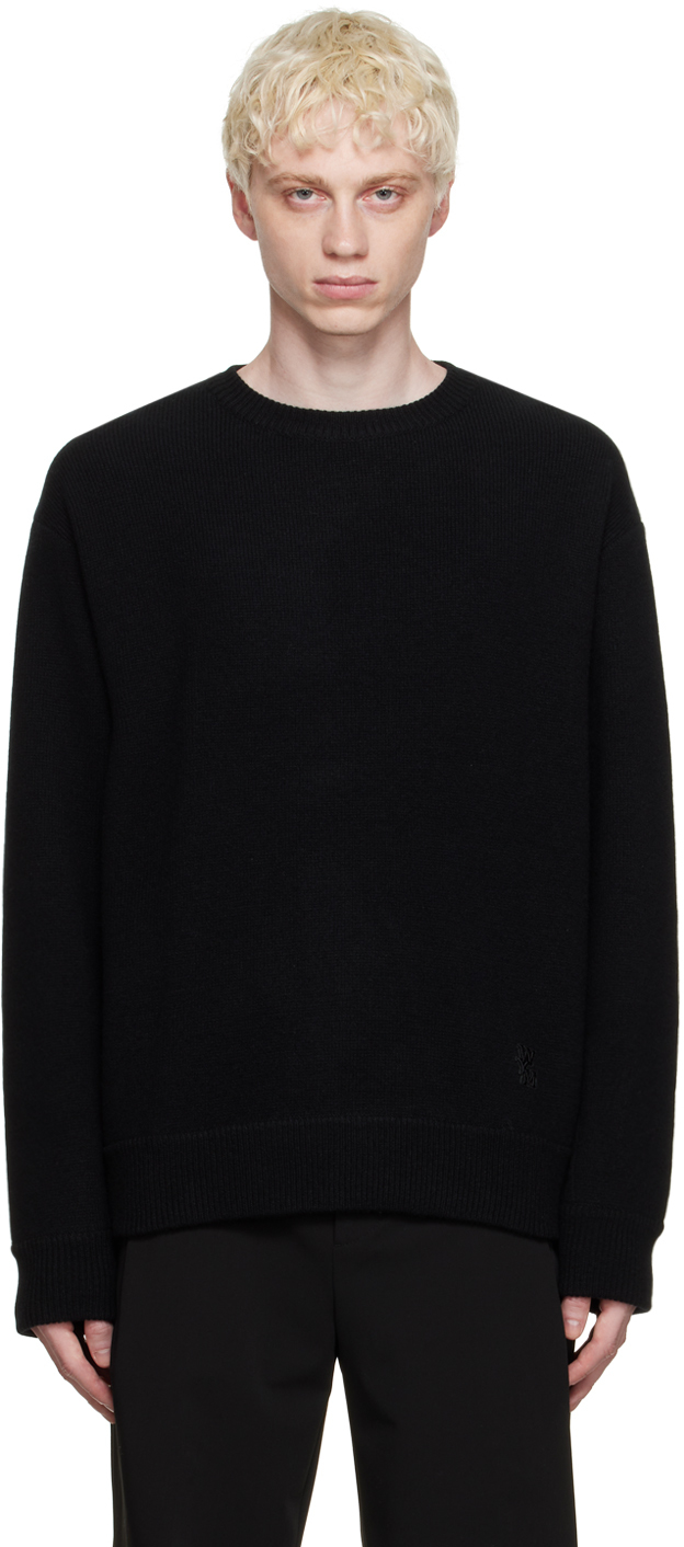 Black Crewneck Sweater by WOOYOUNGMI on Sale