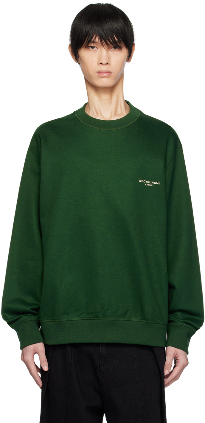 WOOYOUNGMI: Green Square Label Sweatshirt | SSENSE