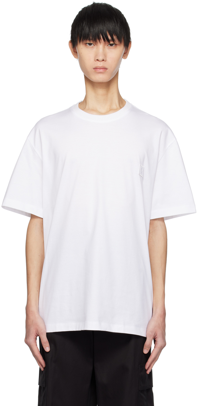 White Printed T-Shirt by WOOYOUNGMI on Sale