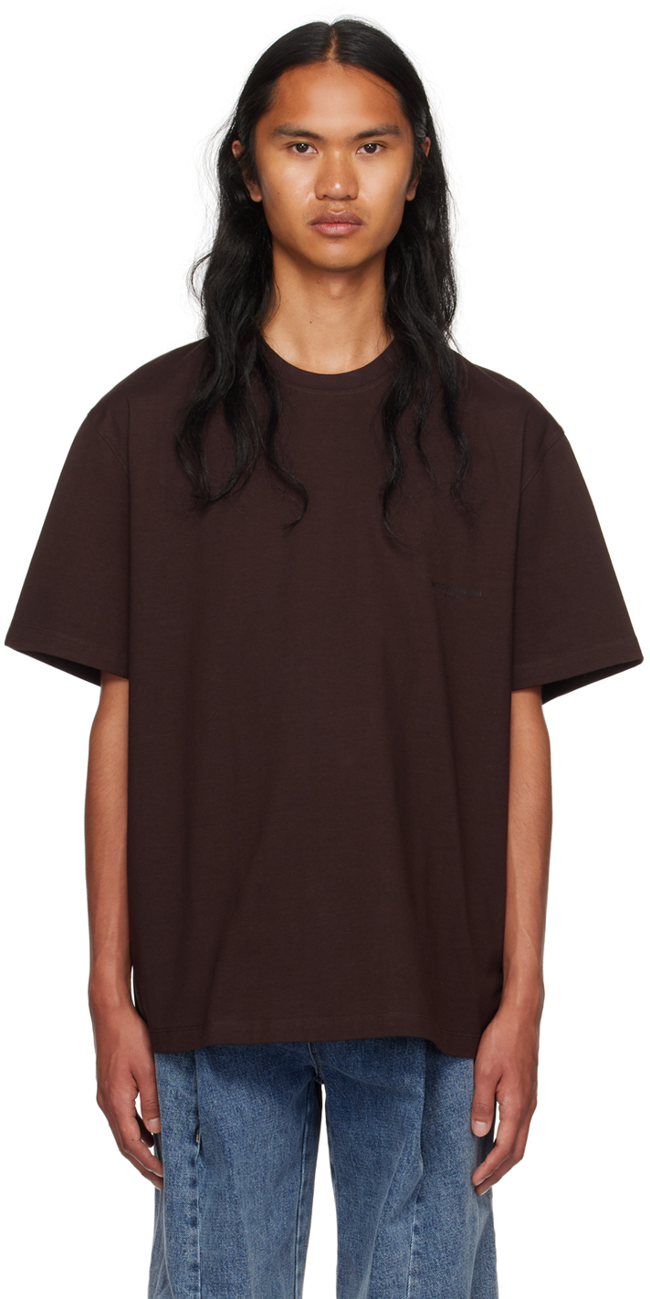 Brown Printed T-Shirt by WOOYOUNGMI on Sale