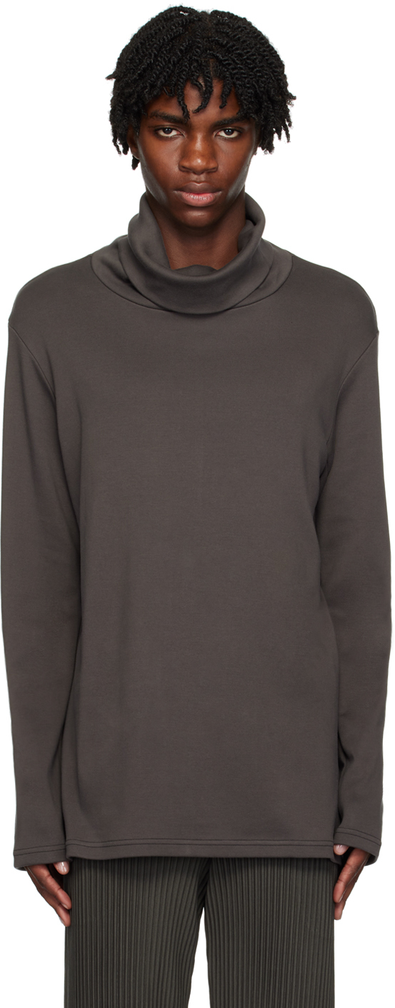 Attachment Gray Double-face Turtleneck In D.gray