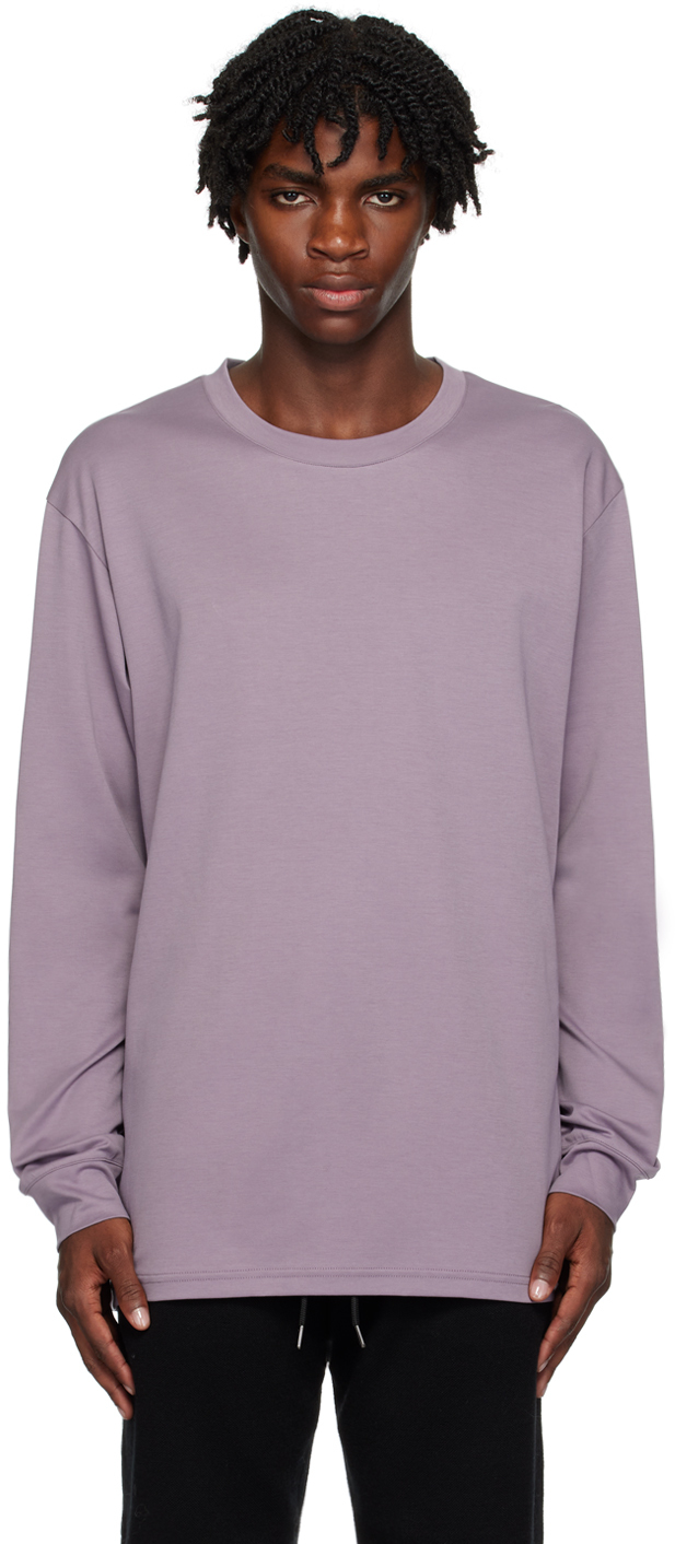 【関税込み】ATTACHMENT パープル ダブルフェイス 長袖Tシャツ ATTACHMENTのパープル ダブルフェイス 長袖Tシャツがセール中