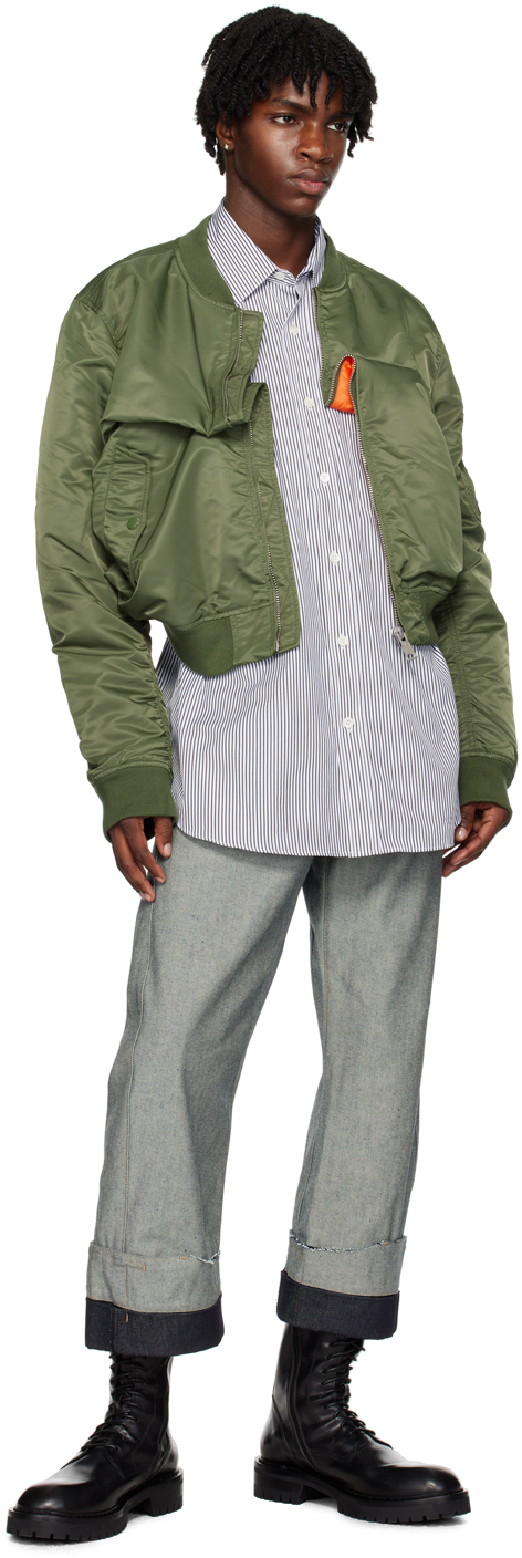 Marina Yee Green Customized Fold Bomber Jacket | Smart Closet