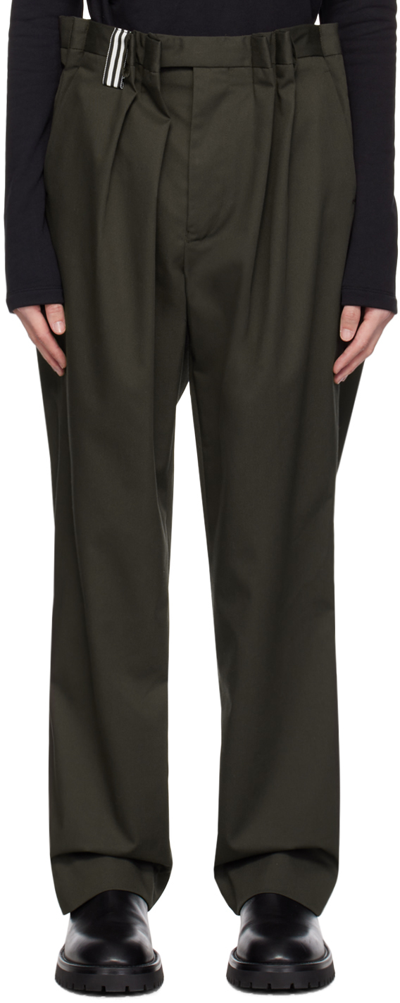 Gray Asymmetrical Darts Trousers