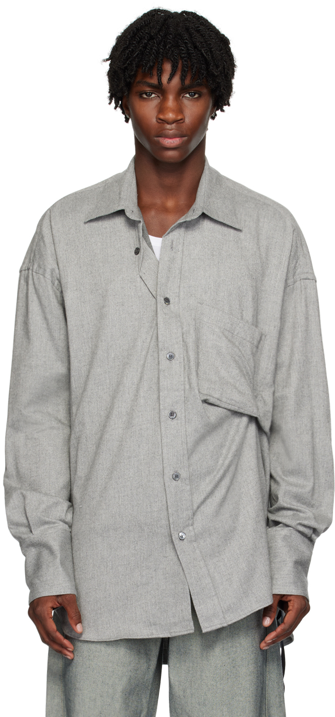 Gray Maxi Fold Shirt