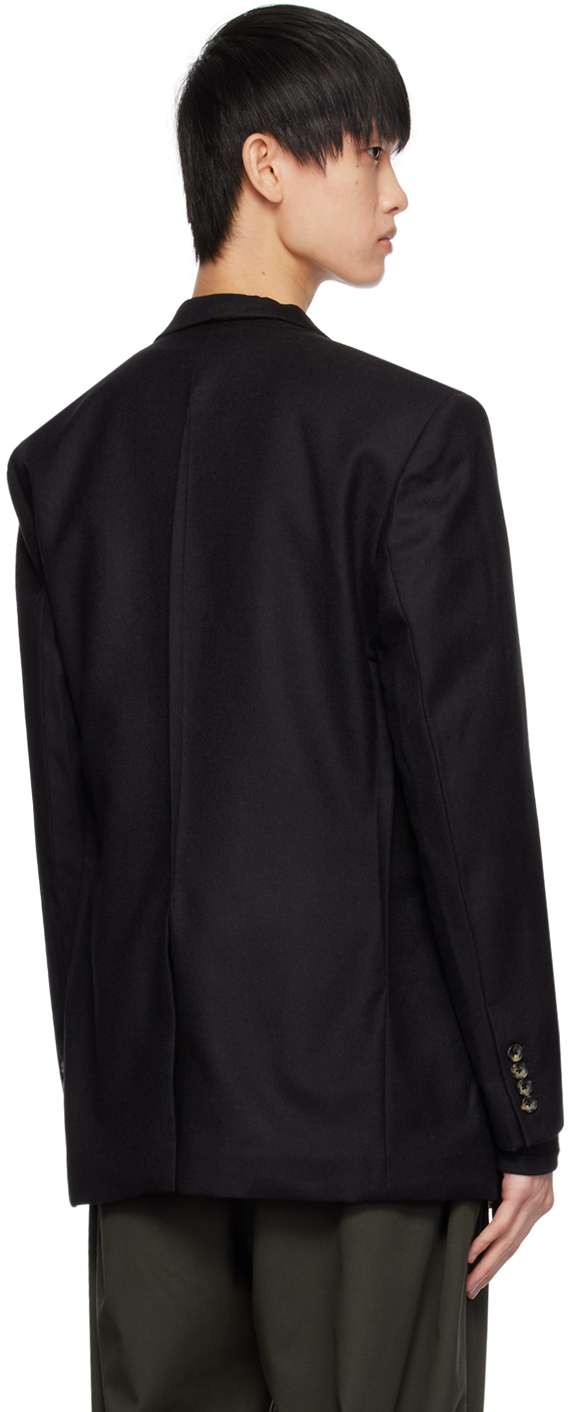 MARINA YEE BLACK ASYMMETRICAL DARTS BLAZER 