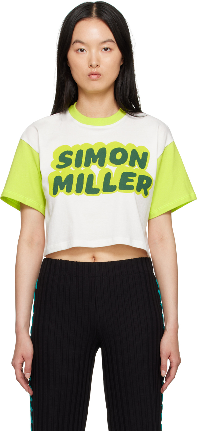 Simon Miller White & Green Waltz T-shirt In Valley Yellow