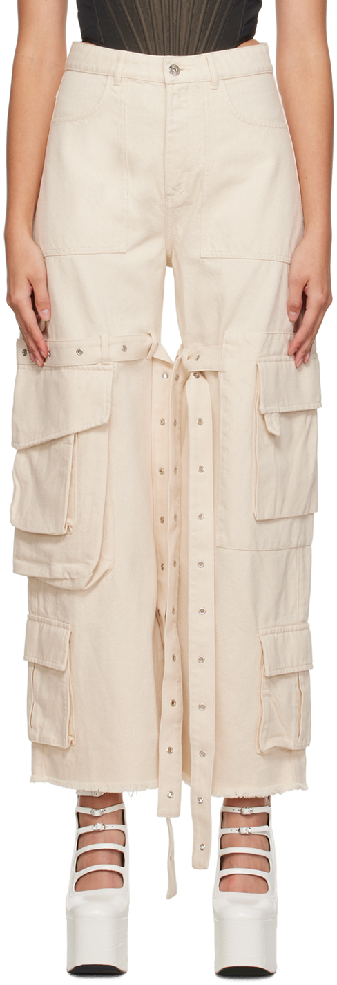 Beige Multipocket Jeans