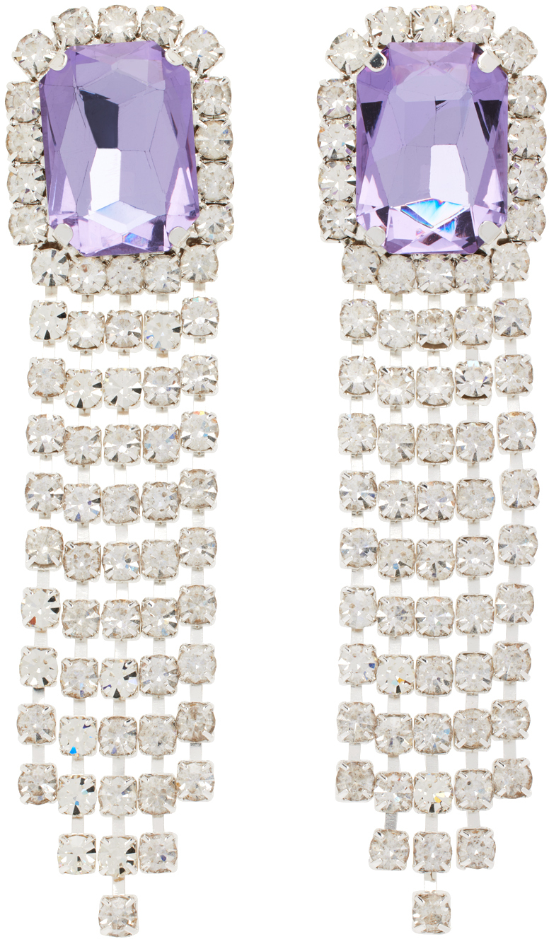 Pristine Silver & Purple Coquine Earrings In Lilac