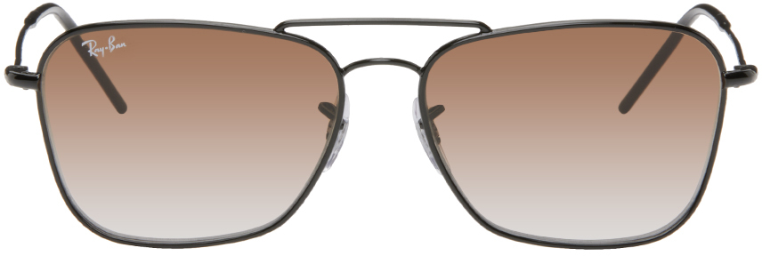 RAY BAN BLACK CARAVAN REVERSE SUNGLASSES