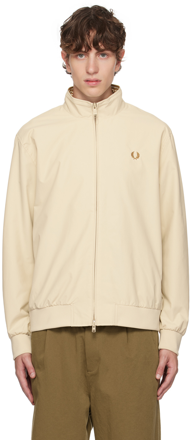 Fred Perry Beige Brentham Track Jacket In 691 Oatmeal