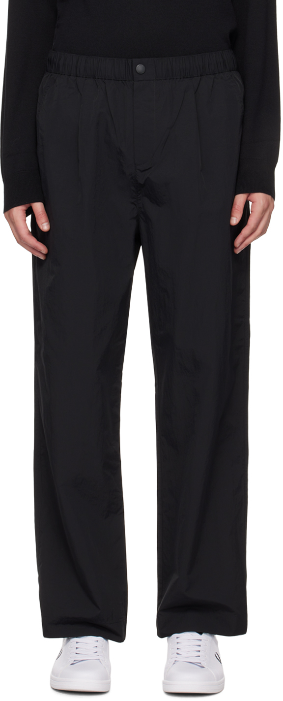 Shop Fred Perry Black Drawstring Track Pants In 102 Black