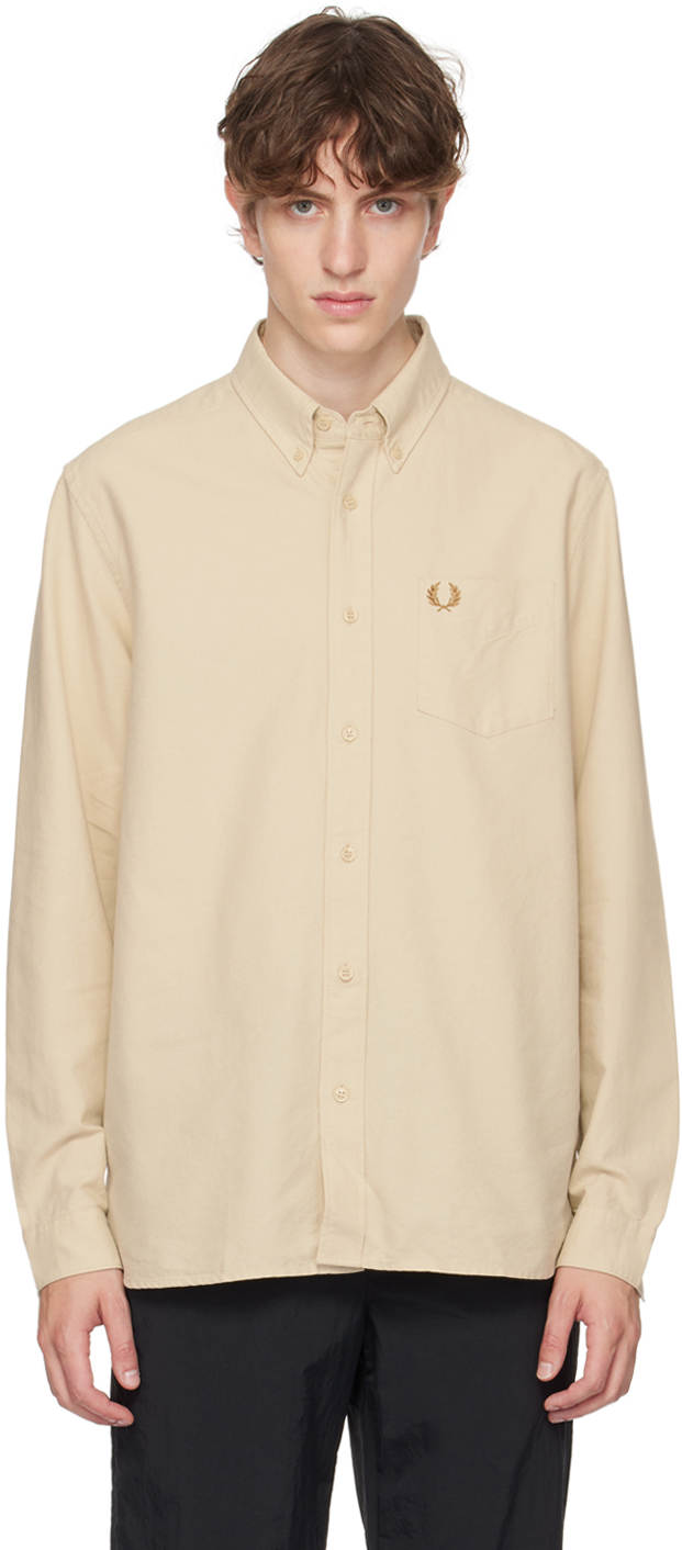 Fred Perry: Beige Embroidered Shirt | SSENSE