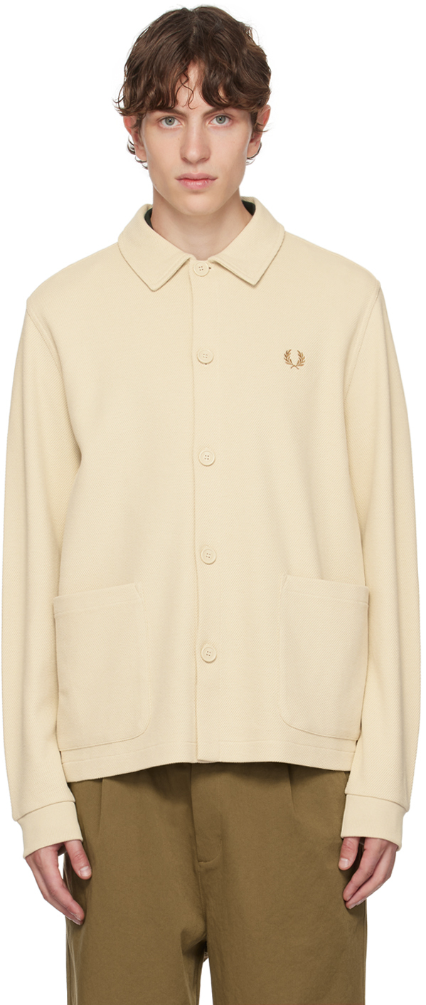 Fred Perry: Beige Button Through Cardigan | SSENSE