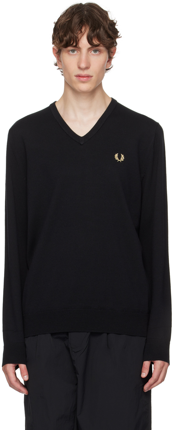 Fred Perry Black Classic Jumper In 198 Black
