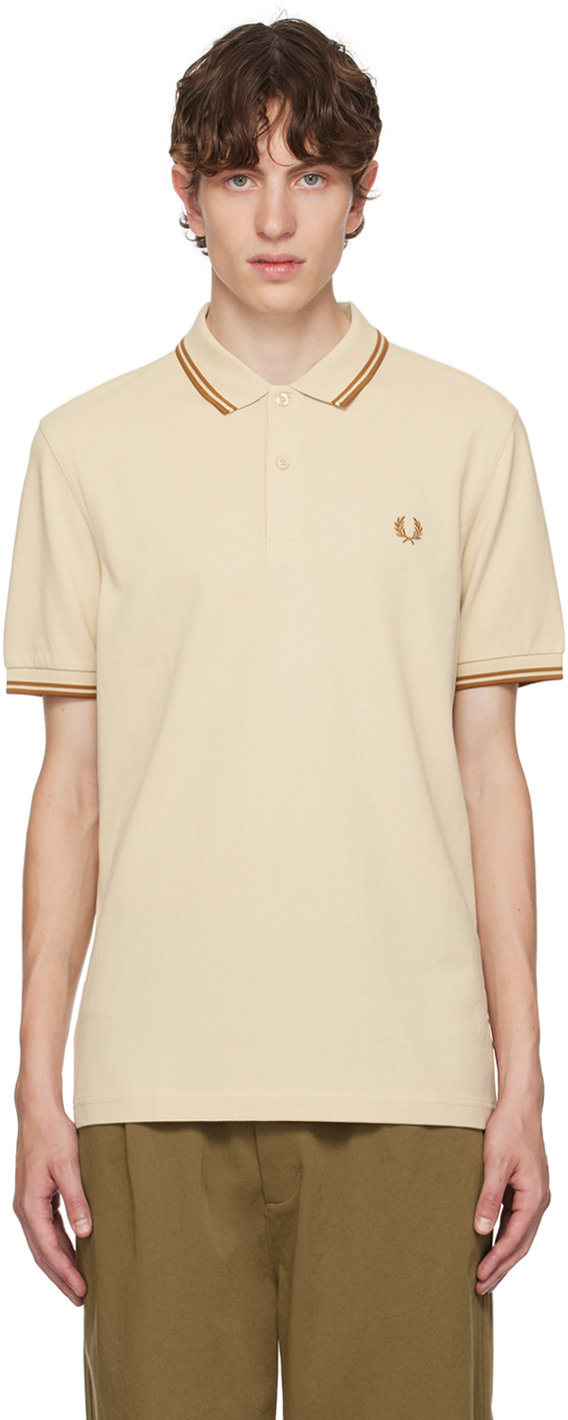 Fred Perry: Beige Twin Tipped Polo | SSENSE UK