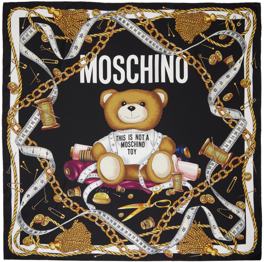 MOSCHINO BLACK SARTORIAL TEDDY BEAR SCARF