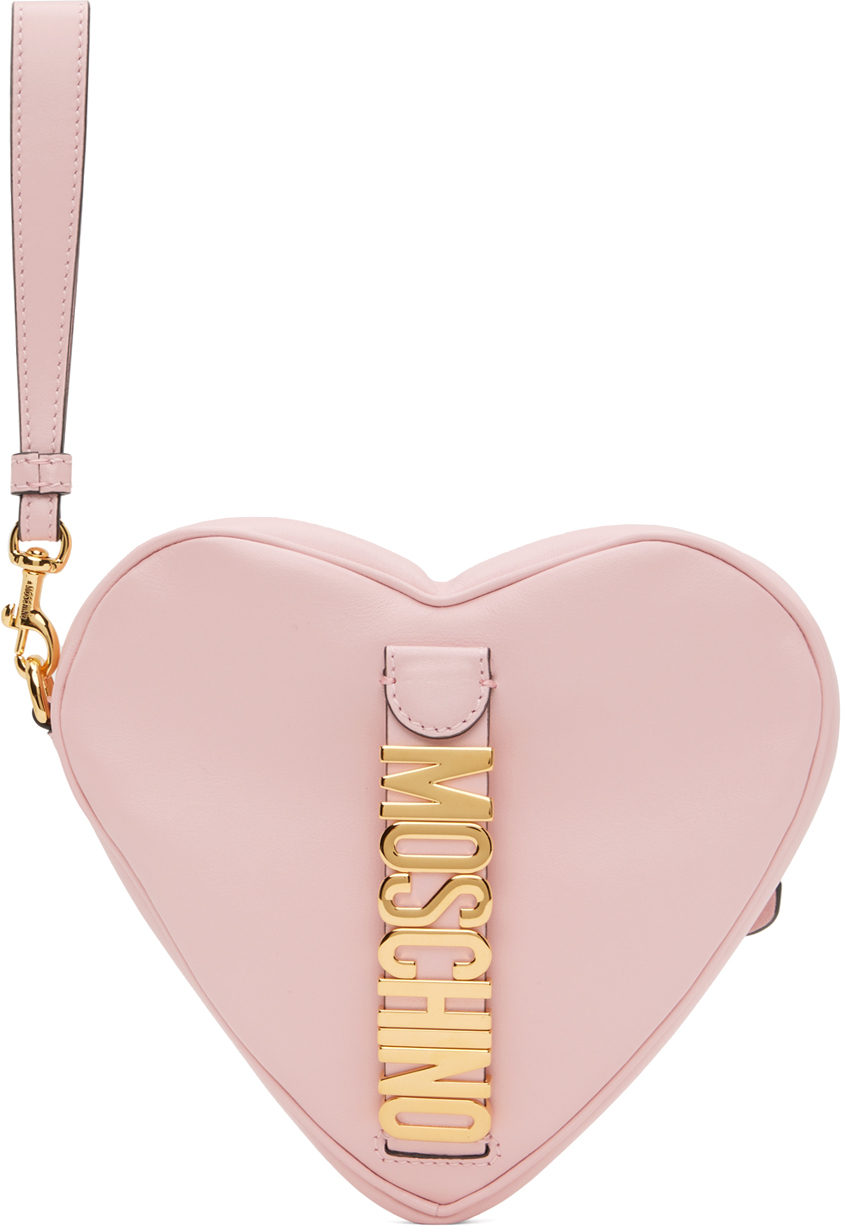 Moschino Pink '' Belt Heart Pouch In A0225 Pink