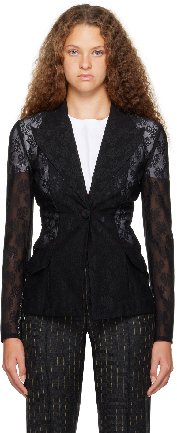 Sheer hotsell black blazer