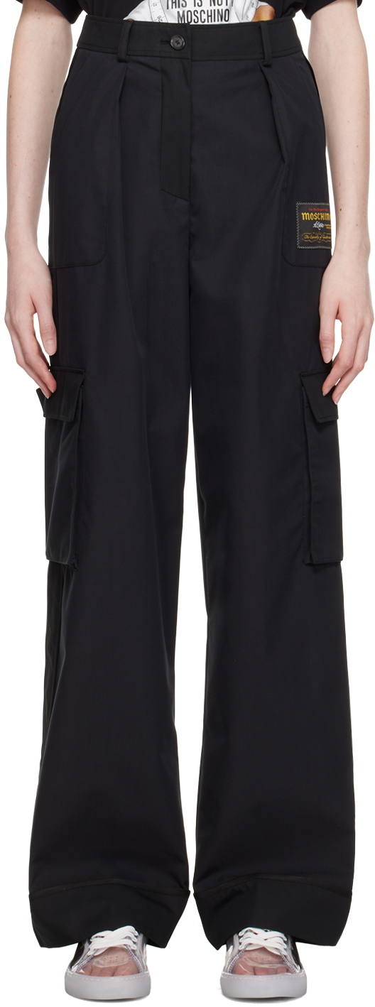 Moschino Black Patch Trousers In A1555 F Black