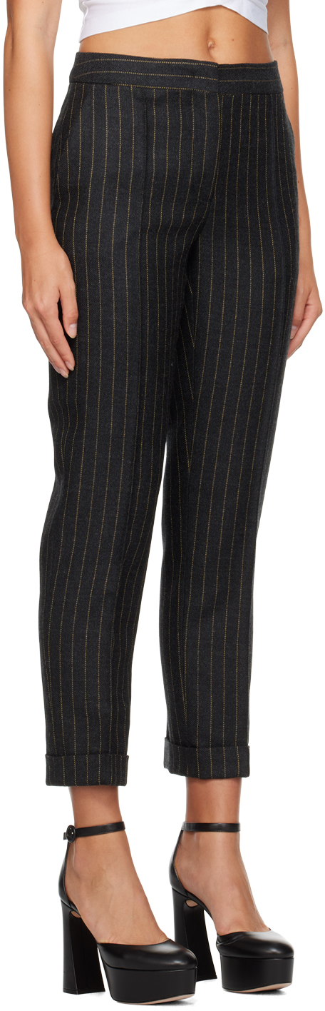 Moschino Pinstripe Cropped Trousers In J1490 F Grey