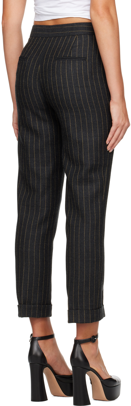 Moschino Pinstripe Cropped Trousers In J1490 F Grey