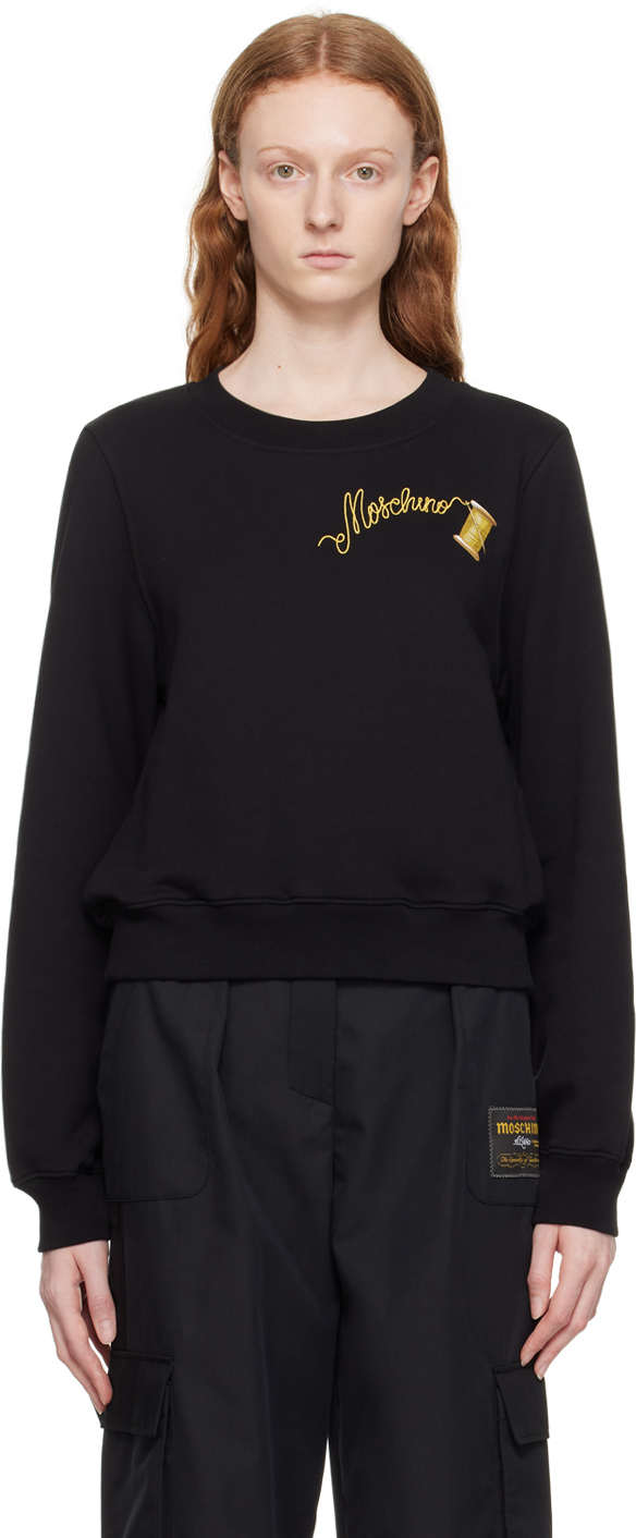 Shop Moschino Black Sartorial Sweatshirt In A1555 F Black