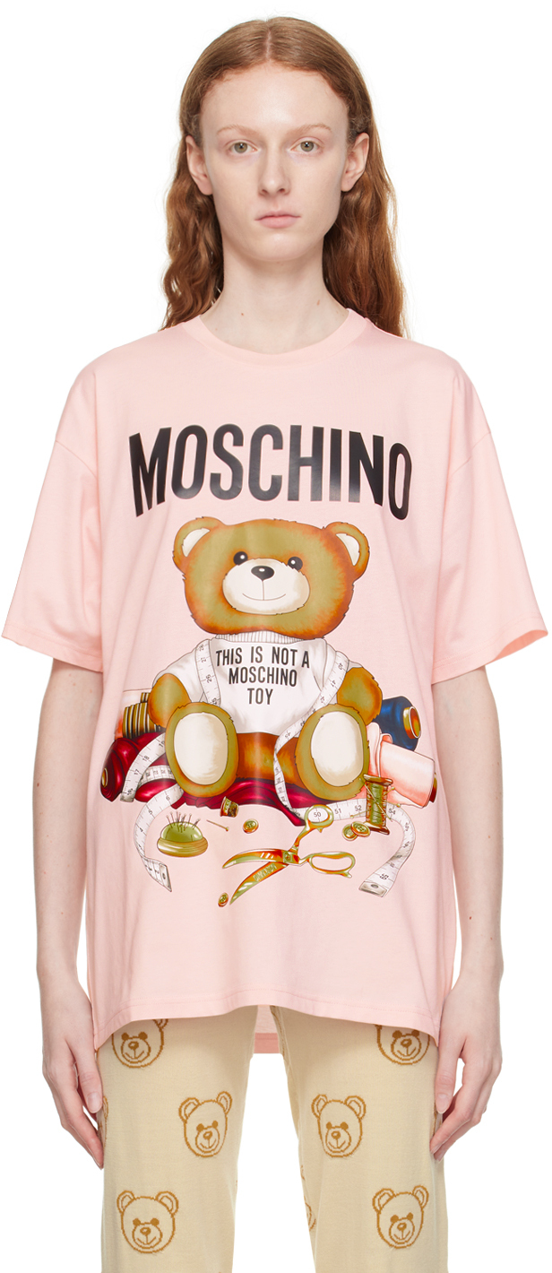 Shop Moschino Pink Teddy Bear T-shirt In V1223 F Pink