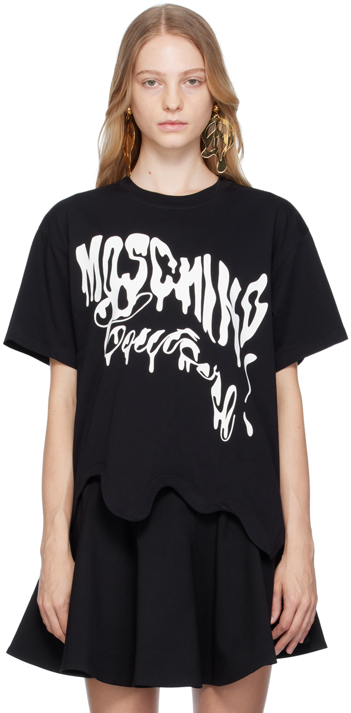 Moschino Black Morphed T-shirt In A1555 Fantasy Black