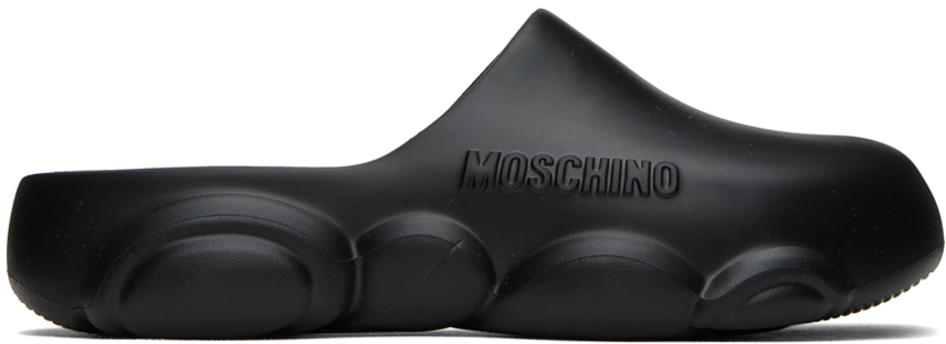 Black Gummy Bear Slippers By Moschino On Sale