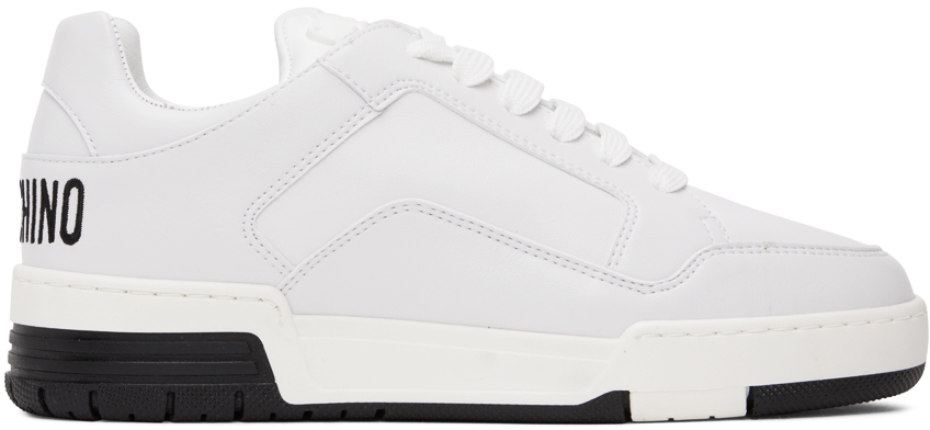Shop Moschino White Streetball Teddy Bear Sneakers In 100 Bianco