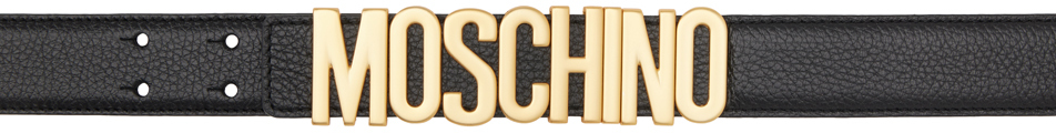 Moschino Black Logo Hardware Belt In A0555 Black