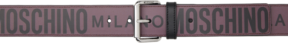 Moschino Purple 'milano' Logo Belt In A1195 Fantasy Print