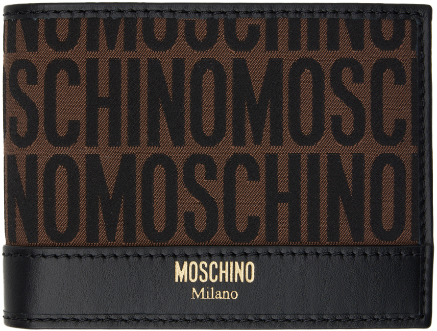 Moschino Jacquard Logo Bifold Wallet In A1103 Fantasy Print