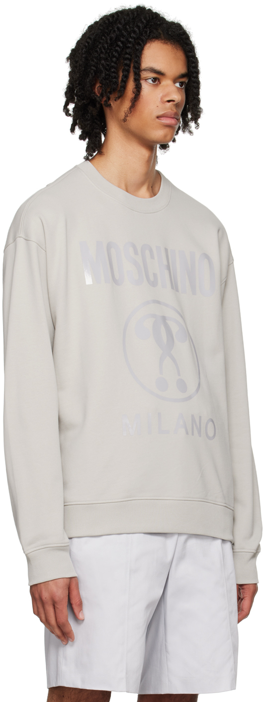 Moschino Gray Double Question Mark Sweatshirt Smart Closet