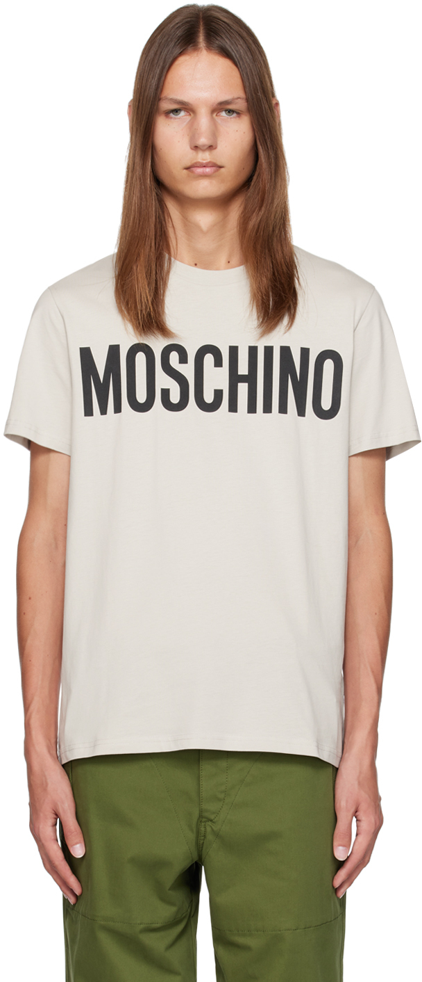 Moschino Grey Crewneck T-shirt In A1484 Fantasy Print