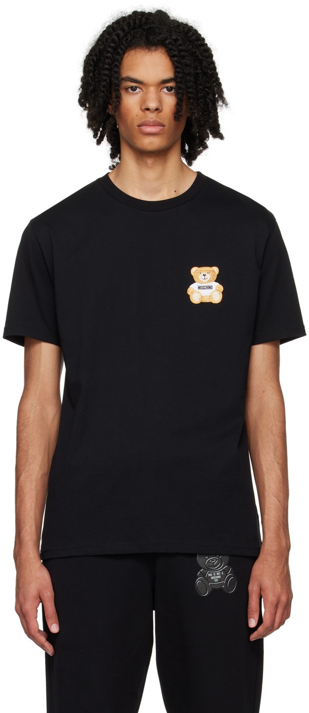 Shop Moschino Black Teddy Bear T-shirt In A0555 Black